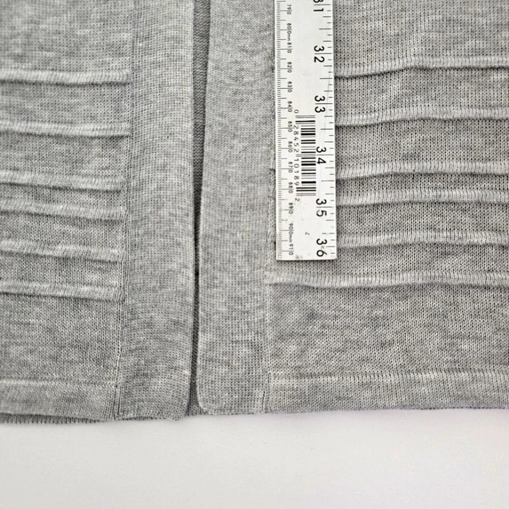 Cotton Emporium‎ Cardigan Sweater Womens Size 1X Gray Long Line Duster Pockets